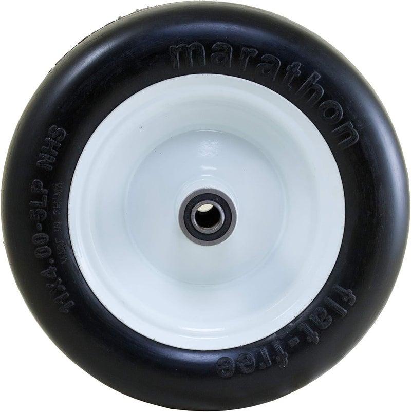 Marathon Marathon 11x4005 Flat Free Lawnmower Tire on Wheel 5 Hub 12 Bearings - Image 2