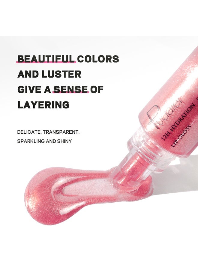pudaier 12H Hydration Scented Vegan Lip Gloss，Lip Plumper Gloss， High Shine Gloss ，Moisturizing Lip Tint Shimmer Lip Gloss for Girl Women， Shiny Vegan Lip Makeup #07 - Image 3