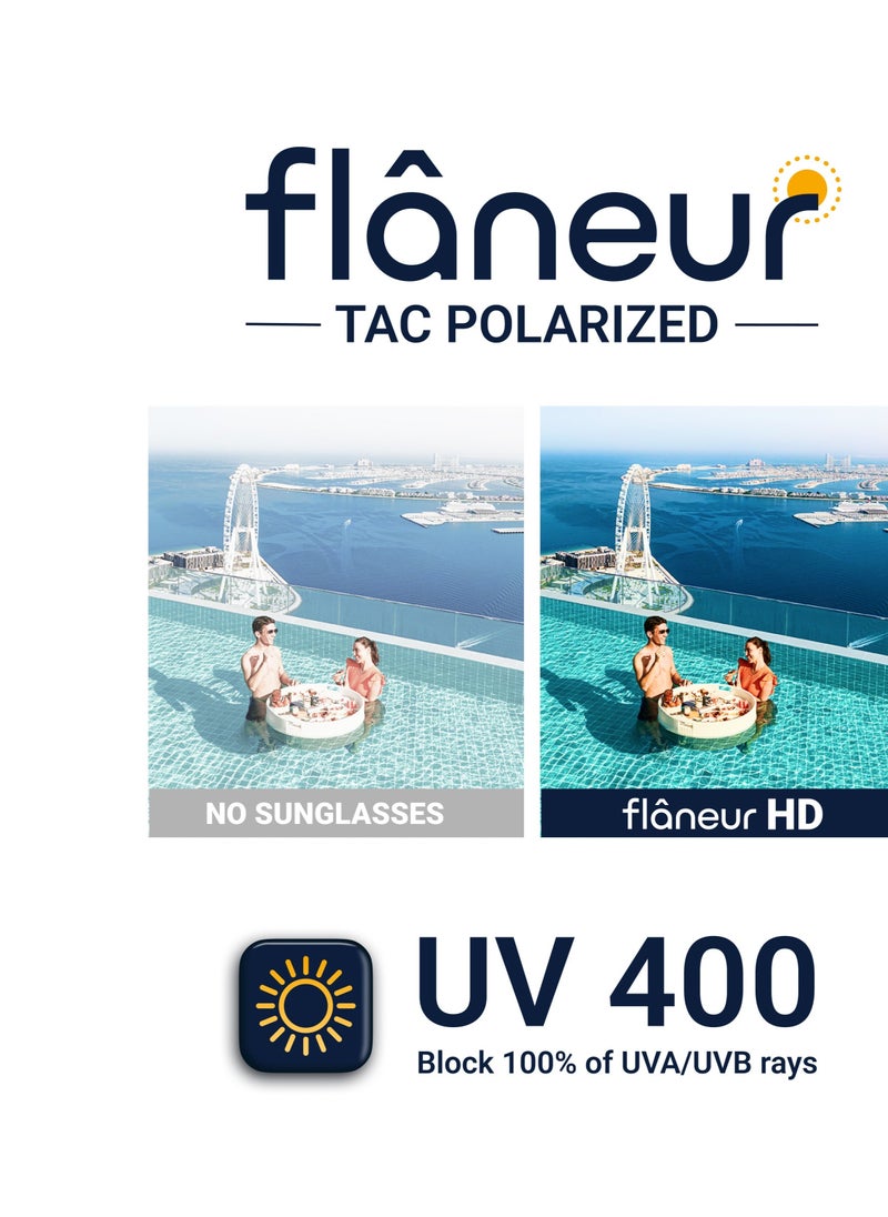 flâneur Flaneur Cats Eye Polarized Sunglasses - UV Protection Shades, Lightweight, Trendy Sunglasses for Women & Men, Scratch-Resistant, Designer Eyewear Accessories, Fashion Goggles with Polarized Lens - Image 4