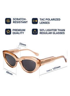 flâneur Flaneur Cats Eye Polarized Sunglasses - UV Protection Shades, Lightweight, Trendy Sunglasses for Women & Men, Scratch-Resistant, Designer Eyewear Accessories, Fashion Goggles with Polarized Lens  - Image 5