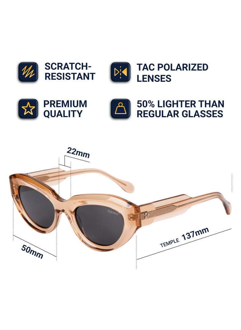 flâneur Flaneur Cats Eye Polarized Sunglasses - UV Protection Shades, Lightweight, Trendy Sunglasses for Women & Men, Scratch-Resistant, Designer Eyewear Accessories, Fashion Goggles with Polarized Lens - Image 5