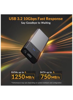 SYOSI M.2 [NVMe & SATA] SSD Enclosure Adapter[Tool Free][Aluminum], NVMe to USB 3.2 Gen 2 10Gbps, M.2 to USB C&A Supports M-Key/B+M Key Solid State Drive Enclosure with UASP Trim for 2230/2242/2260/2280 SSD  - Image 4