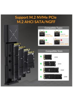 SYOSI M.2 [NVMe & SATA] SSD Enclosure Adapter[Tool Free][Aluminum], NVMe to USB 3.2 Gen 2 10Gbps, M.2 to USB C&A Supports M-Key/B+M Key Solid State Drive Enclosure with UASP Trim for 2230/2242/2260/2280 SSD  - Image 2