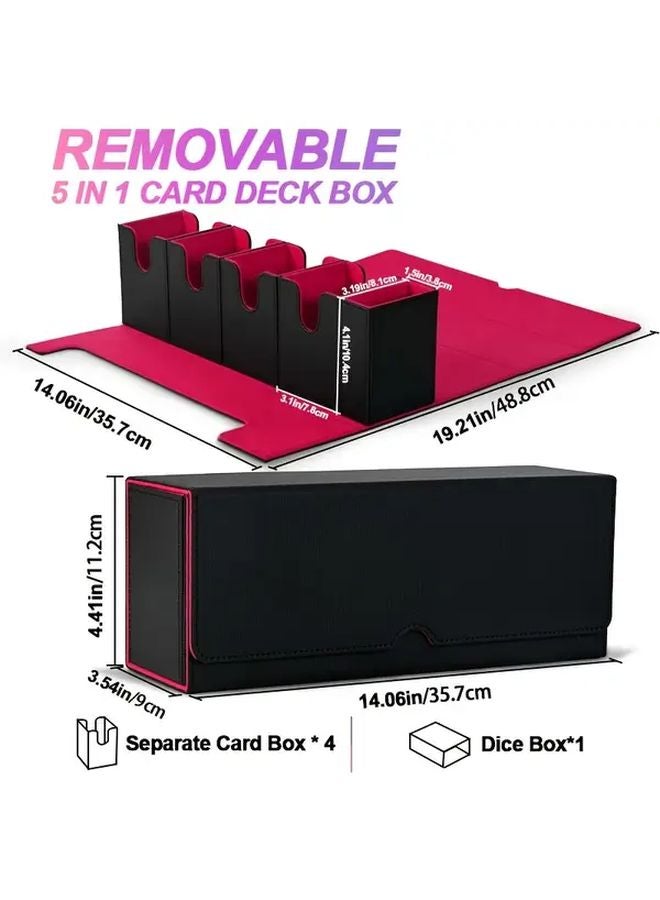 Black Purple 5 in 1 MTG Card Deck Box with Dice Storage Holds 900 Cards Magnetic Closure - Image 3