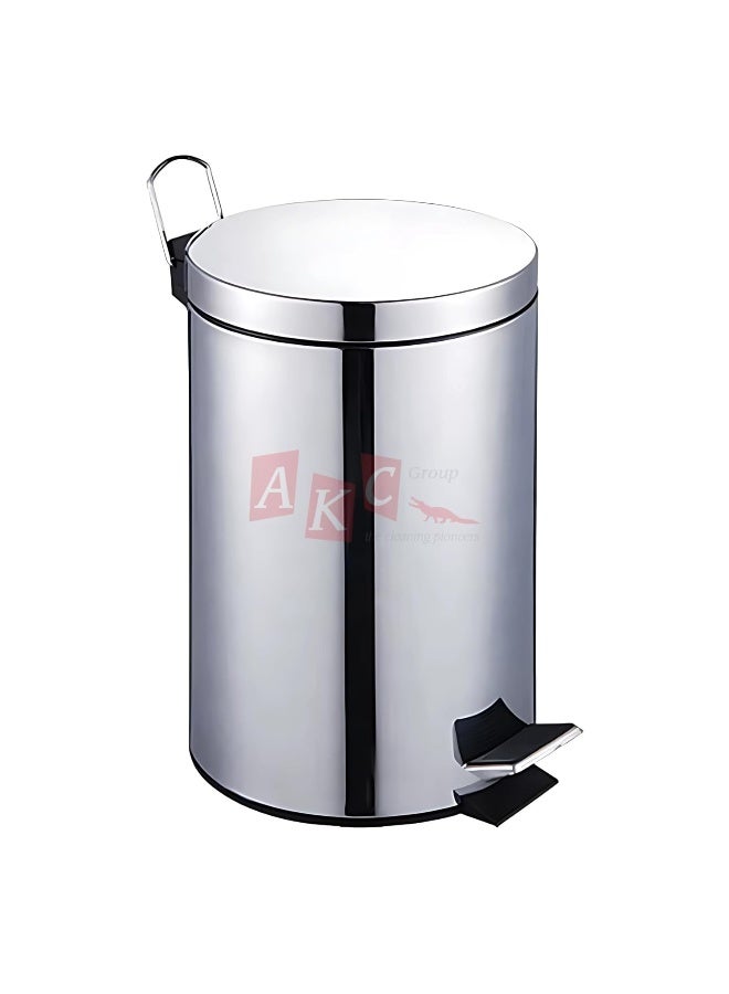 AKC Stainless Steel Pedal Trash Can with Lid - Silent Close & Anti-Odor | Hands-Free Foot Pedal Bin for Bathroom, Kitchen, Bedroom, Office - Durable & Rust-Resistant Waste Bin (20 Liters) - Image 1