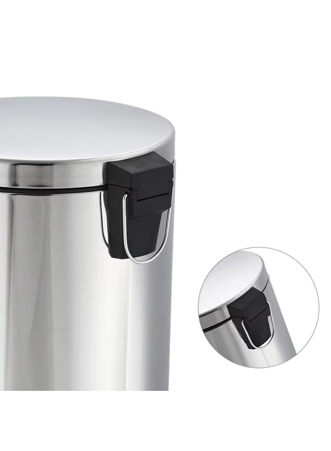 AKC Stainless Steel Pedal Trash Can with Lid - Silent Close & Anti-Odor | Hands-Free Foot Pedal Bin for Bathroom, Kitchen, Bedroom, Office - Durable & Rust-Resistant Waste Bin (20 Liters) - Image 5