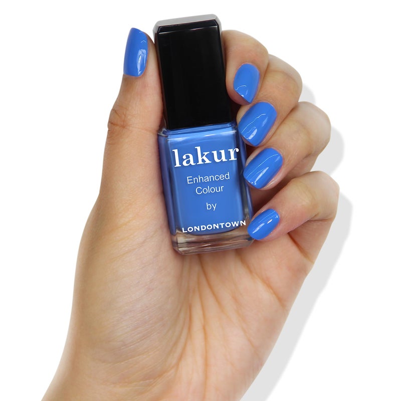 LONDONTOWN lakur Nail Polish - Chip-Resistant, Non-Toxic, Conditions & Hydrates Nails Glossy Azure Blue, Poolside Dream, .40 fl oz - Image 2