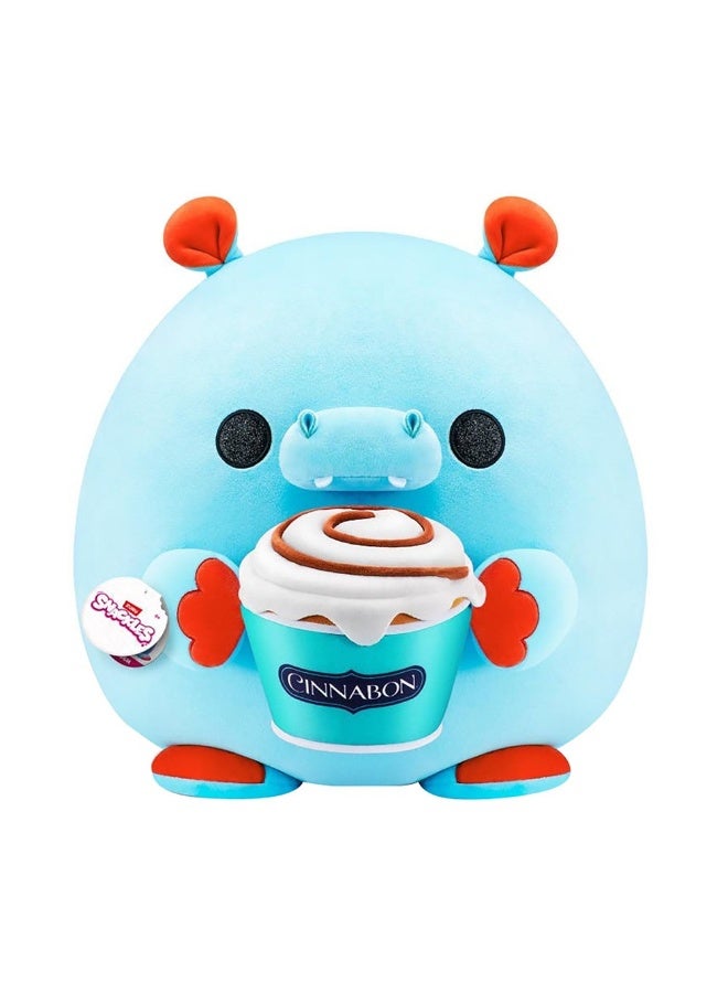 ZURU Snackles Hippo Holding Cinnabon Plush Toy (35 cm) - Image 1