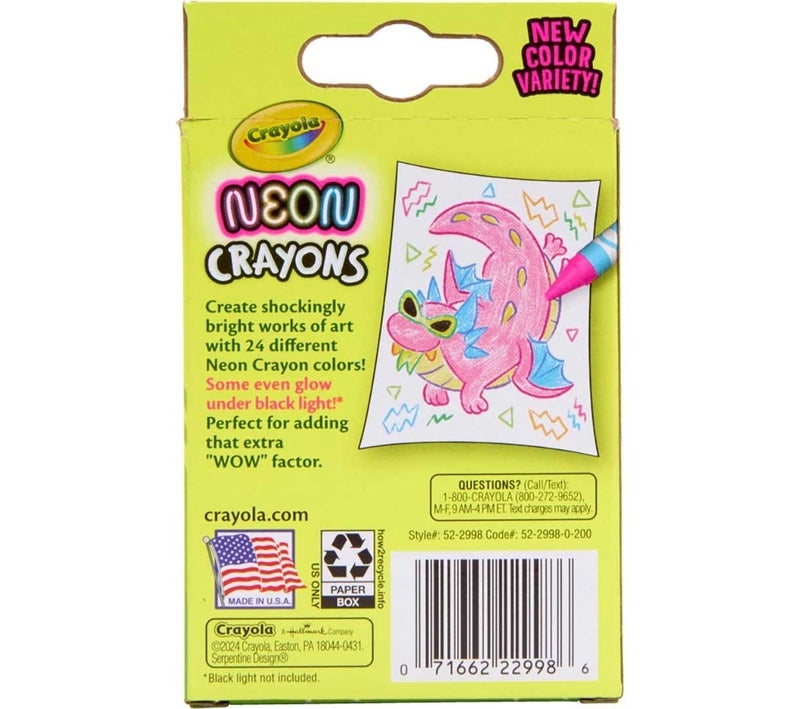 Crayola Neon Crayons for Kids (24ct), Includes 16 Glow in The Dark Colors, Kids Art Supplies, Gift for Girls & Boys, Ages 3+ - Image 5