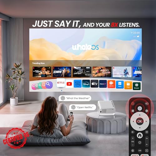 E Gate Duster 8X Projector 4k Ultra HD | Official Netflix, Prime, Sony | 100% DustFree & Certified Android Whale OS | 8X Brighter, 1080p Native, Fully Automatic, HDMI-ARC, Chat GPT Voice Remote, EGATE - Image 5