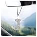 DXNQ Bling Initial Car Rear View Mirror Ornament Crystal Sparkling Cute Letter Charm Pendant Auto Decor Hanging Lucky Diamond Initial Charm Car Mirror Bag Ornament for Girl Women Letter J - Image 2
