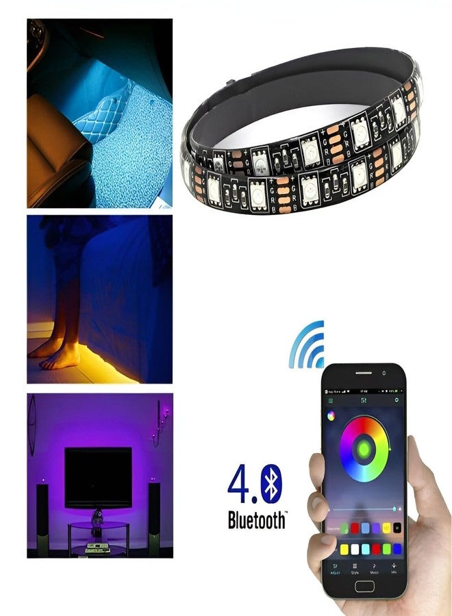 XERGY شريط إضاءة LED ذكي RGB يعمل بمنفذ USB من XERGY مع تحكم عبر تطبيق الهاتف المحمول، ومزامنة الموسيقى، وتغيير متعدد الألوان - لخلفية التلفزيون، وإضاءة المزاج، وإضاءة الكوف، والإضاءة المحيطة (4 أمتار لأجهزة التلفزيون من 40 إلى 55 بوصة) - Image 4
