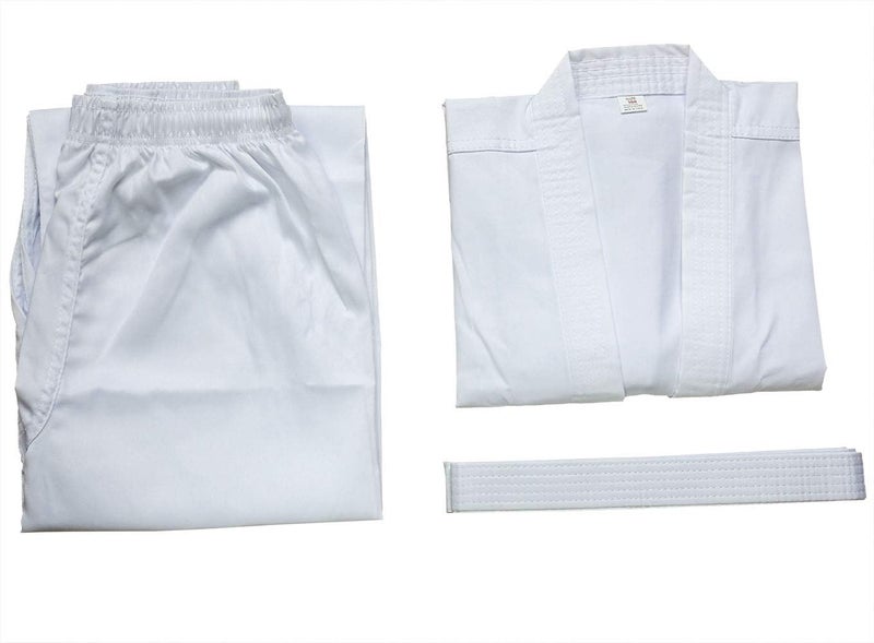 FLUORY Karate Uniform with Free Belt, White Karate Gi for Kids & Adult Size 000-6 - Image 5