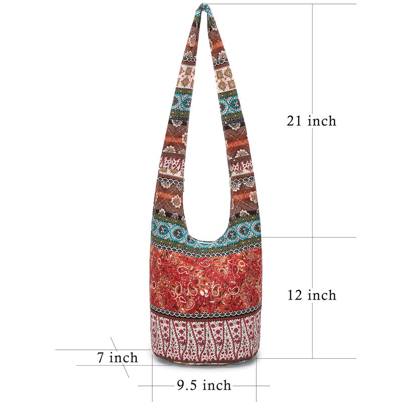 Coton Pose Women Shoulder Handbags Fashion canvas Hippie Crossbody Bags Bohemian Animal Prints Hobo Bags (Orange) - Image 3