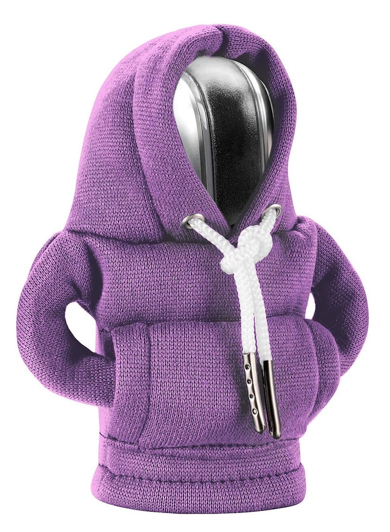 كيلا غطاء هودي لمقبض ناقل الحركة، غطاء عالمي لمقبض ناقل الحركة في السيارة، غطاء هودي صغير لمقبض ناقل الحركة في السيارة، أدوات داخلية لطيفة للسيارات، إكسسوارات وديكورات السيارات باللون الأرجواني - Image 2