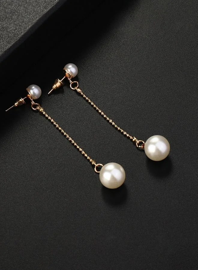 Take Two Faux Pearl Tassel Earrings