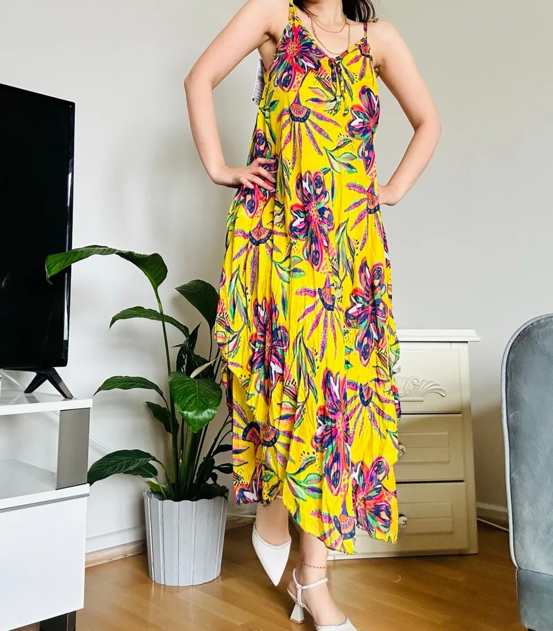 Afa Women's Summer Cotton Strap Voile Dress Comfortable Plus Size Compatible - Up to 3xl