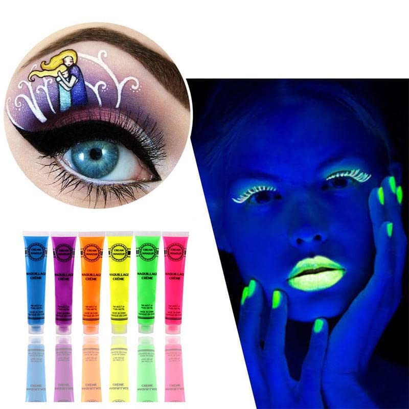 53 Arts 53ARTS Neon Paint Fluorescent Water Washable Body Face Paint Makeup Flash Tattoo Halloween Painting Drawing Pigment Party Cosplay Set of 24 - Image 5