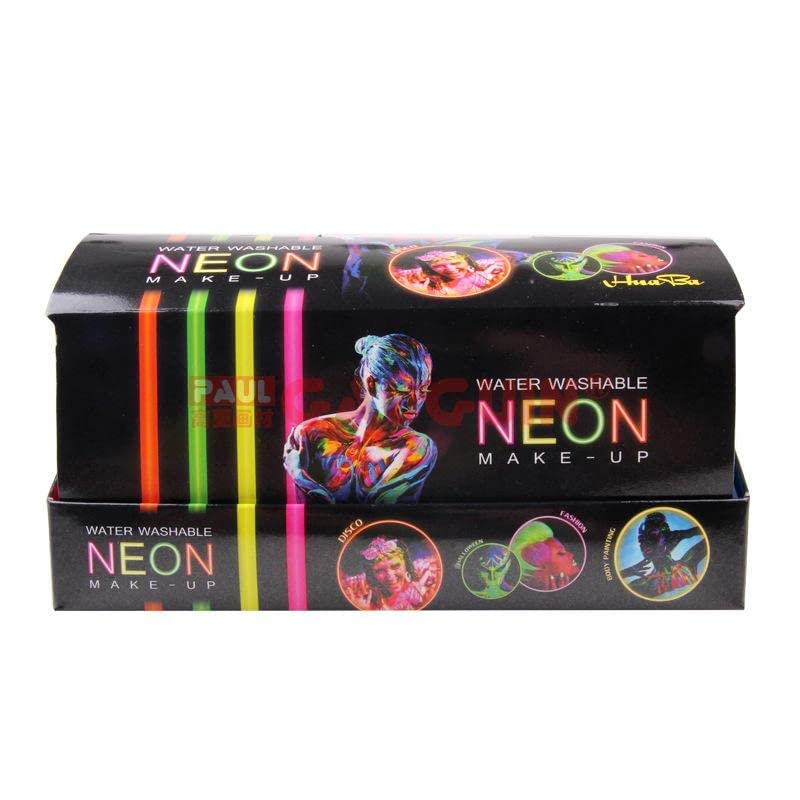 53 Arts 53ARTS Neon Paint Fluorescent Water Washable Body Face Paint Makeup Flash Tattoo Halloween Painting Drawing Pigment Party Cosplay Set of 24 - Image 2