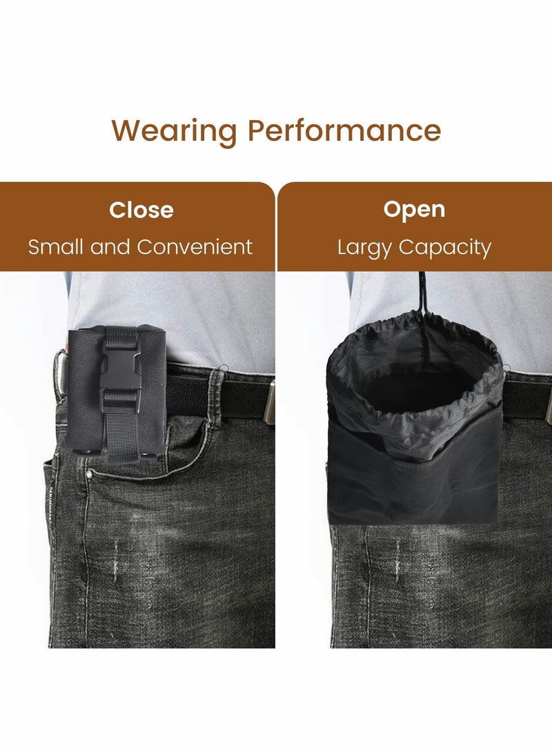 Canvas Bag, Black Collapsible Foraging Pouch, Garden Vegetable Storage Pouch Fruit Picking Mushroom Belt Bag for Outdoor Camping Hiking Hunting Travel Beachcombing  - Image 5