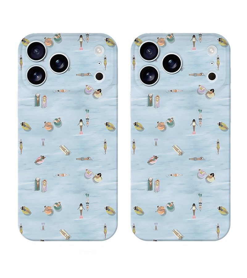 Phone Case Mixed Color 1 For iPhone 12 Slim Shockproof Hard Cover Summer Swimming Leisure Lifestyle Gift - Image 3
