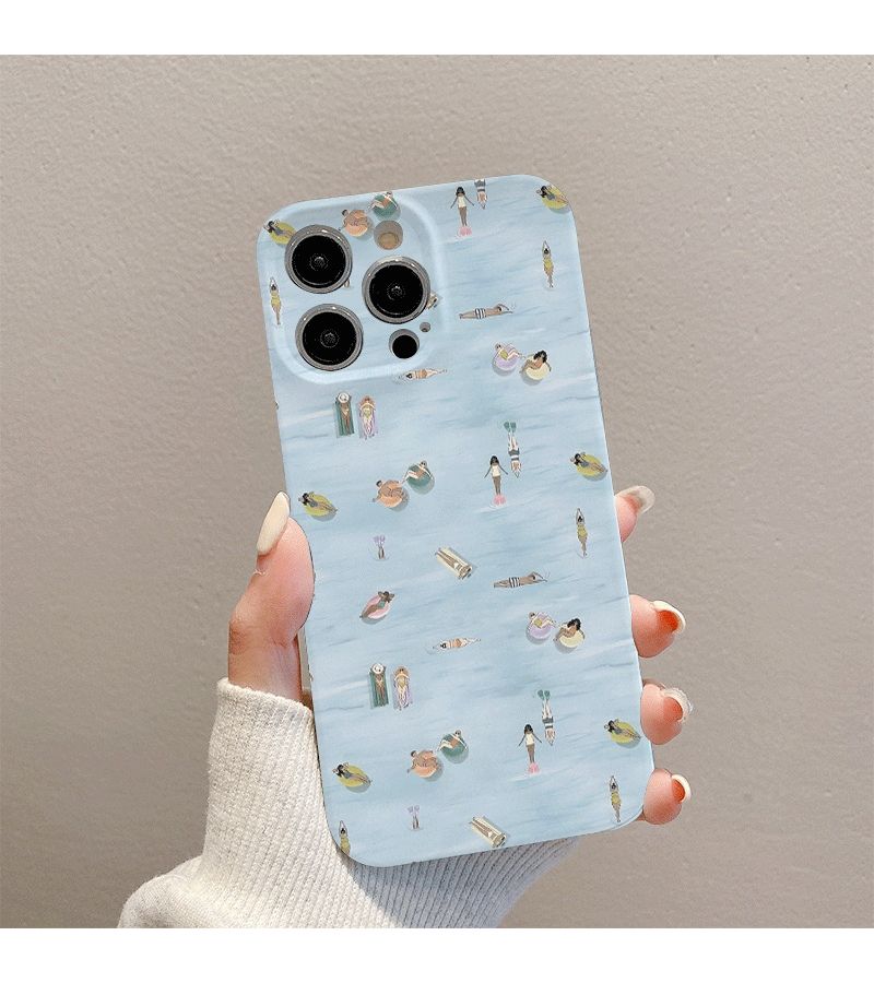 Phone Case Mixed Color 1 For iPhone 12 Slim Shockproof Hard Cover Summer Swimming Leisure Lifestyle Gift - Image 2
