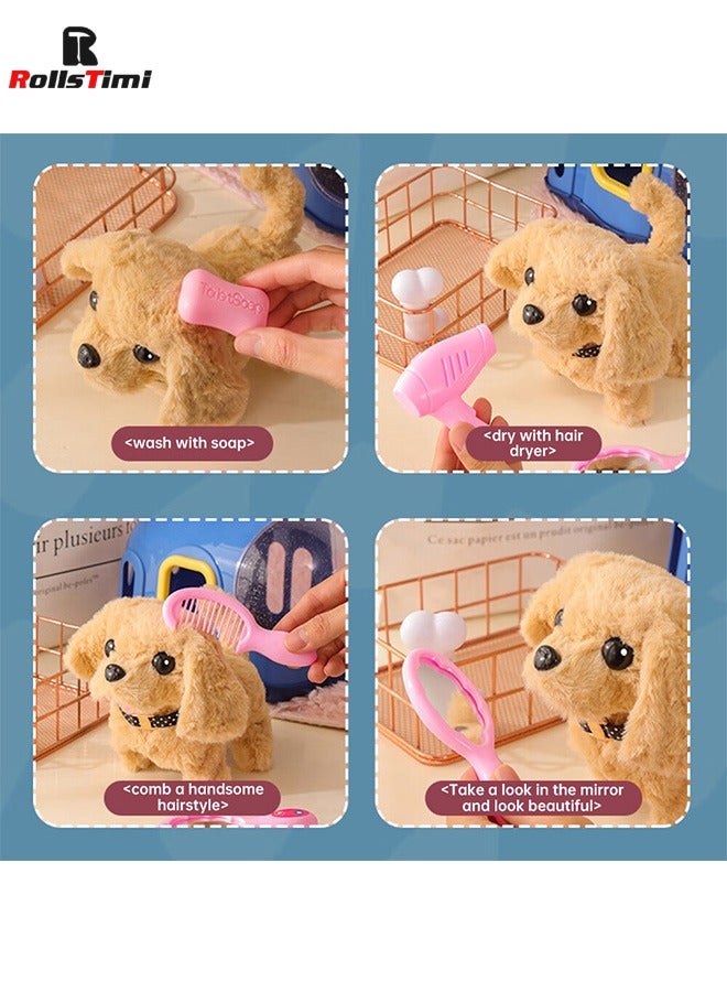 رولستيمي ألعاب أطفال كلب لطيف مع قفص الكلب المشي دعوة لعبة إلكترونية هدايا عيد ميلاد تفاعلية للأطفال الطفل ، فصيل كورجي - Image 3