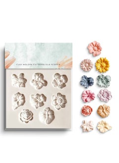 Excefore Flower Clay Molds, Daisy Rose Sunflower Polymer Clay Molds, Polymer Clay Molds for Jewelry Making, Different Size Flowers Silicone Molds for Clay Jewelry Earring Making  - Image 1