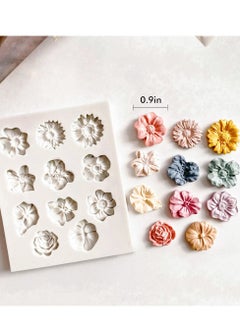 Excefore Flower Clay Molds, Daisy Rose Sunflower Polymer Clay Molds, Polymer Clay Molds for Jewelry Making, Different Size Flowers Silicone Molds for Clay Jewelry Earring Making  - Image 3
