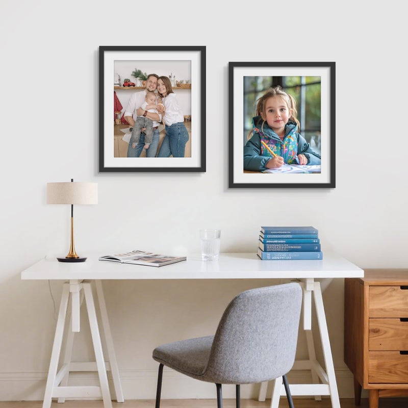 Picrit 20x24 Picture Frame 3 Pack, Black Poster Frame, Display Poster 16 x 20 with Mat or 20 x 24 without Mat for Horizontal or Vertical Wall Mounting - Image 3