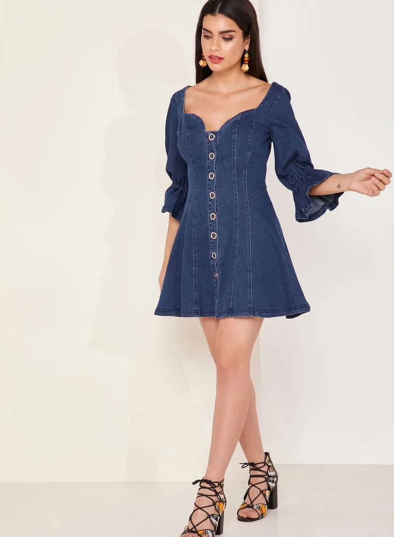 white christmas dresses Finders Keepers Paloma Denim Mini Dress main image 1