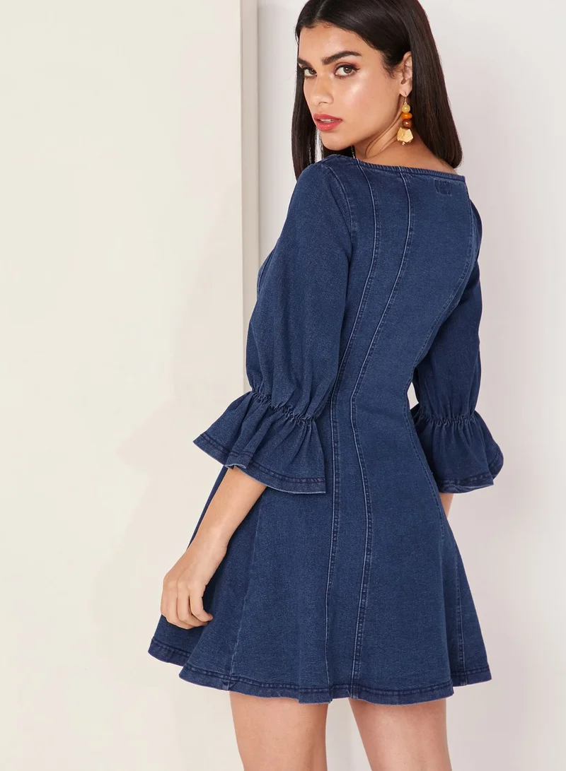 white christmas dresses Moonlight Denim Halter Dress