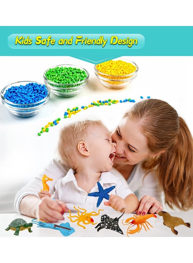 KECIABO مجسمات حيوانات البحر KECIABO، 12 قطعة ألعاب استحمام بلاستيكية ناعمة واقعية للأطفال، الأولاد، والبنات - Image 3