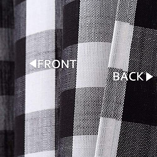 Bapawfish Black and White Farmhouse Gingham Tiers Kitchen Curtains 24 Inches Long, Buffalo Plaid Check Half Window Cafe Curtains for Kitchen Bathroom, 28" x 24", Black/White, Set of 2 - Image 5