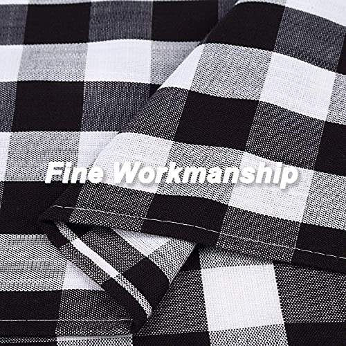 Bapawfish Black and White Farmhouse Gingham Tiers Kitchen Curtains 24 Inches Long, Buffalo Plaid Check Half Window Cafe Curtains for Kitchen Bathroom, 28" x 24", Black/White, Set of 2 - Image 4