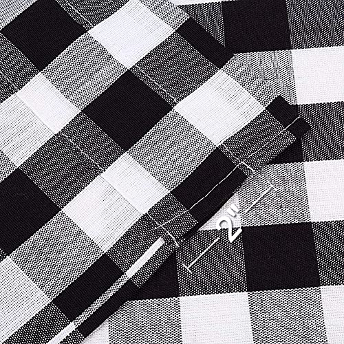 Bapawfish Black and White Farmhouse Gingham Tiers Kitchen Curtains 24 Inches Long, Buffalo Plaid Check Half Window Cafe Curtains for Kitchen Bathroom, 28" x 24", Black/White, Set of 2 - Image 3