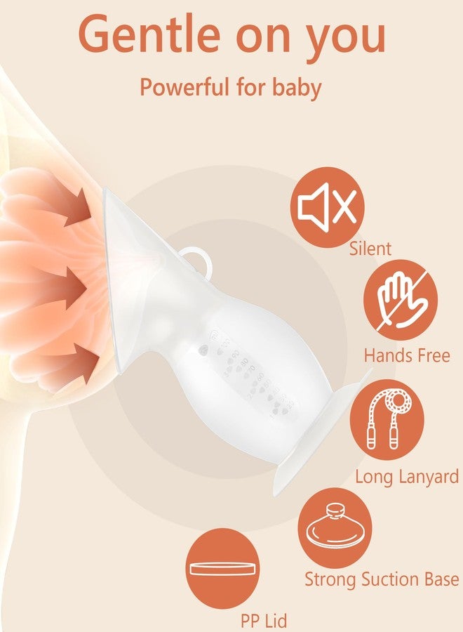 HORIGEN Manual Breast Pump for Breastmilk, 4 Ounce BPA-Free & Food Grade, Portable Leak-Proof Lid & Suction Base Silicone Wearable Hand Pump Collectors for Expressing Milk, Home, Work, Travel - Image 2