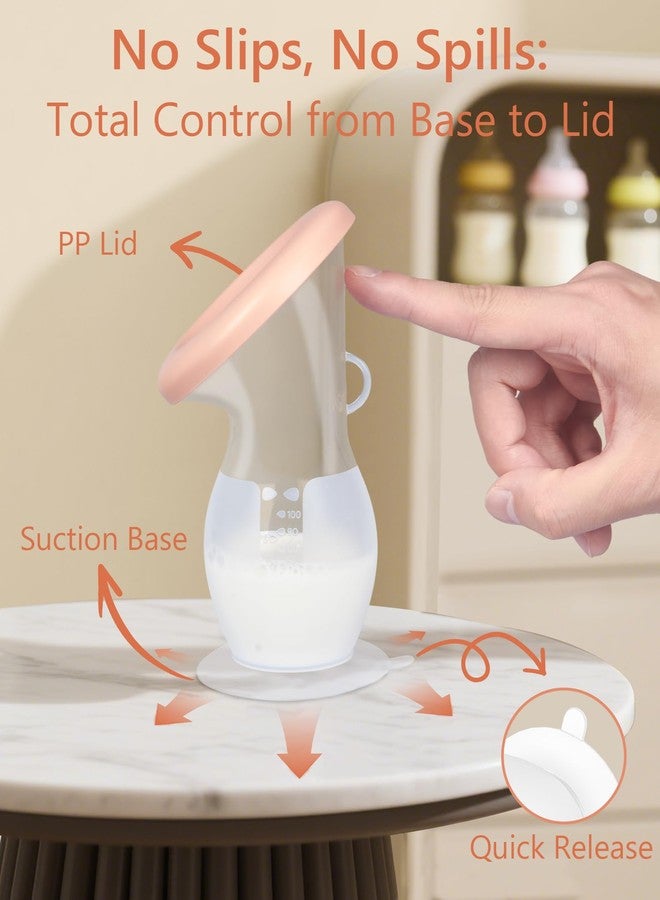 HORIGEN Manual Breast Pump for Breastmilk, 4 Ounce BPA-Free & Food Grade, Portable Leak-Proof Lid & Suction Base Silicone Wearable Hand Pump Collectors for Expressing Milk, Home, Work, Travel - Image 4