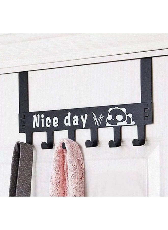 Over The Door 6 Hook Rack, Decorative Organizer Hooks For Clothes Coat Hat Belt Towels  - Image 4