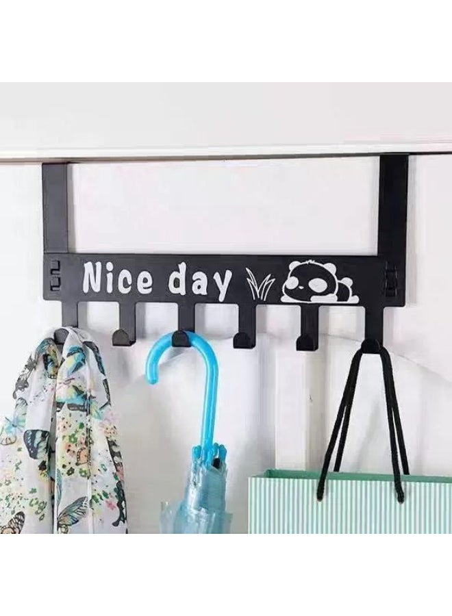 Over The Door 6 Hook Rack, Decorative Organizer Hooks For Clothes Coat Hat Belt Towels  - Image 3