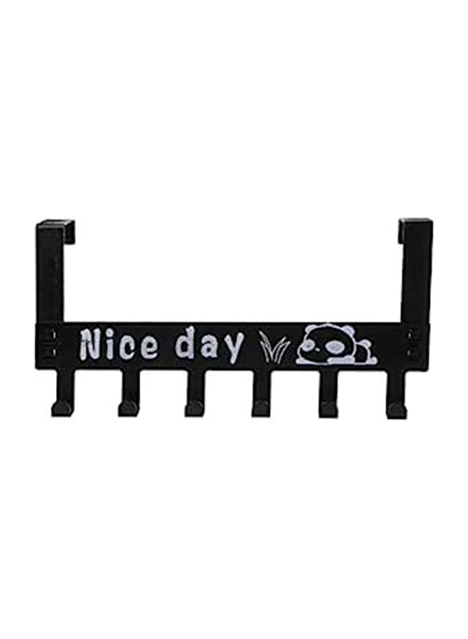 Over The Door 6 Hook Rack, Decorative Organizer Hooks For Clothes Coat Hat Belt Towels  - Image 1