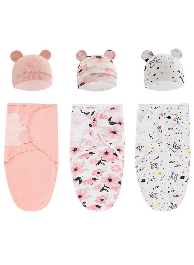ORiTi 3 Pack Swaddle Blankets for Baby Girls Boys, Adjustable Infant Newborn Swaddle Sack Baby Wraps Soft Cotton Swaddle Sack - Image 1