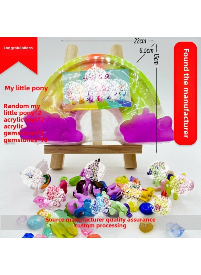 Ultraman Archaeological Digging Toys Blind Box Archaeological Dinosaur Fossils Children's Archaeological Educational Digging Gem Stall-Color:My Little Pony❤/60 Pieces Per Box