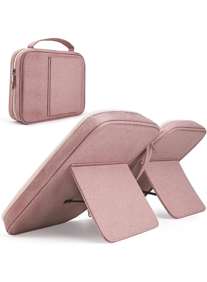 Bible Covers for Women & Girls, Bible Case Carrying Tote Bag with Book Stand, Bible Bag with Handle, Zipper and Multi-Pockets for Scripture Study Bible Protector (Color : Pink) - Image 1