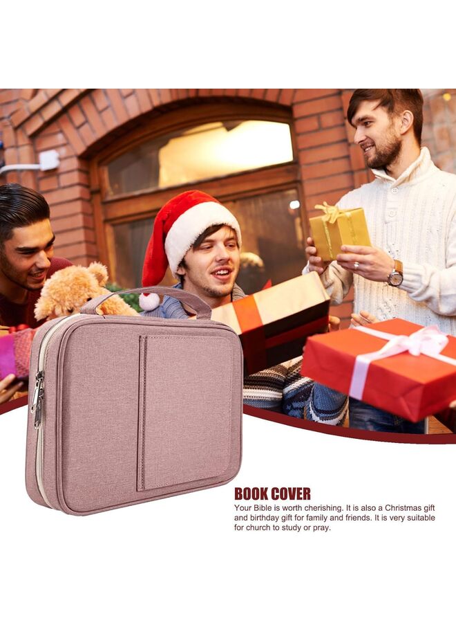 Bible Covers for Women & Girls, Bible Case Carrying Tote Bag with Book Stand, Bible Bag with Handle, Zipper and Multi-Pockets for Scripture Study Bible Protector (Color : Pink) - Image 5