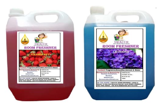 swacch Room Freshner For Home Car Wash Room instant Refreshing Fragrance I EcoFriendly Formula I Skin Friendly I Ready to use I Water Based I Strawberry Lavender 5 Litre Combo Pack of 2  - Image 1