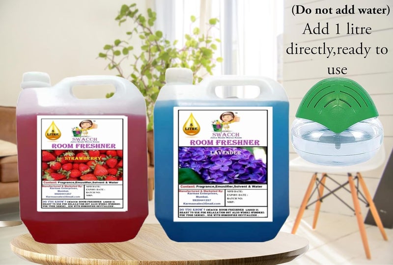 swacch Room Freshner For Home Car Wash Room instant Refreshing Fragrance I EcoFriendly Formula I Skin Friendly I Ready to use I Water Based I Strawberry Lavender 5 Litre Combo Pack of 2  - Image 2