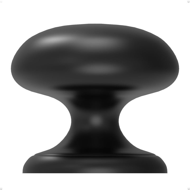 trust4care 4-Pack Matt Black Large Bifold Closet Door Knobs with Wide Base Backplate, Round Kitchen Cabinet Wardrobe Dresser Dummy Pull Knobs, 1-1/2 Inch Furniture Sideboard Drawer Handles - Image 1
