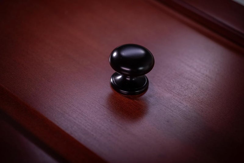 trust4care 4-Pack Matt Black Large Bifold Closet Door Knobs with Wide Base Backplate, Round Kitchen Cabinet Wardrobe Dresser Dummy Pull Knobs, 1-1/2 Inch Furniture Sideboard Drawer Handles - Image 4