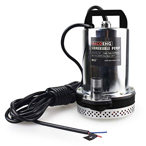 BACOENG DC 12V Farm & Ranch Solar Water Pump Submersible Well Pump 26ft Lift - Image 1